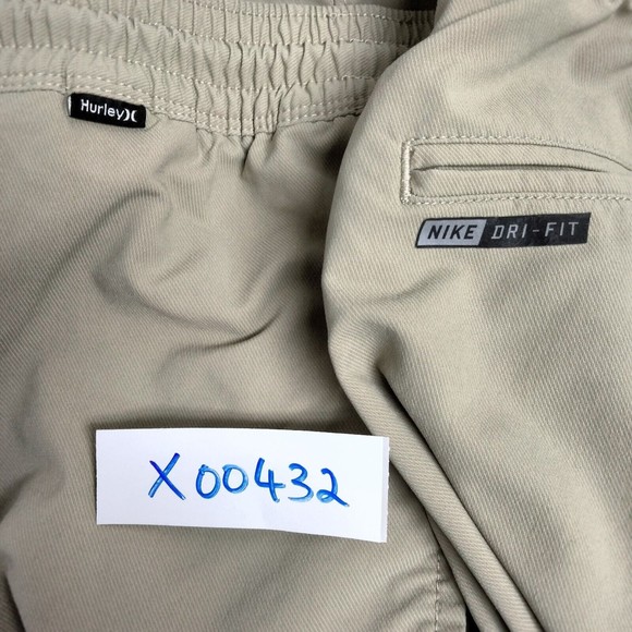 Hurley Jogger Pants Mens Size L Khaki Drawstring Mesh Lining Athleisure Nylon - Picture 13 of 13